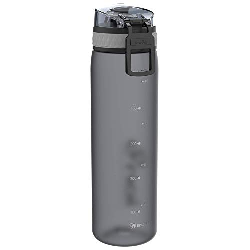 ion8 Leak Proof BPA Free, Botella de agua, sin BPS, a pueba de fugas, Gris (Frosted Grey), 500 ml