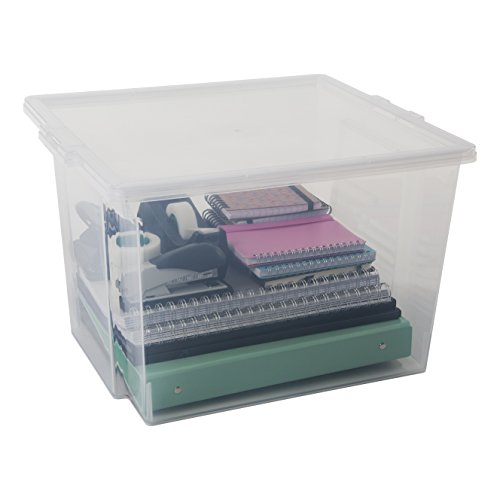 Iris Ohyama, lote de 6 cajas de almacenamiento con tapa - Useful Storage Box - USB-M, transparente, 40 L, 42 x 36 x 26,5 cm