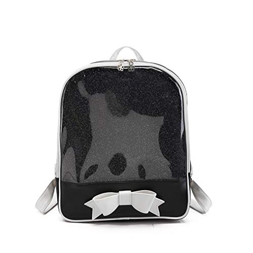 Ita Bag Mochila niñas Mochila de Bowknot Clara, Cuero de Caramelo Bolso de Escuela pasadores visualización Mochila, Negro