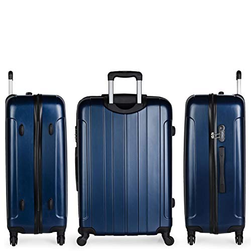 ITACA - Maleta de Viaje Grande XL Rígida 4 Ruedas Trolley 73 cm de ABS Lisa. Cómoda Resistente y Ligera. Calidad Diseño Gran Capacidad. Estilo y Marca. 771170, Color Marino