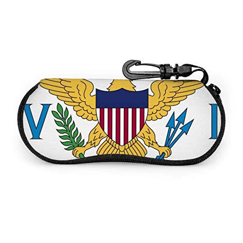 IUBBKI Estuche para gafas de sol, bandera de las Islas Vírgenes de los Estados Unidos, blanco, talla única