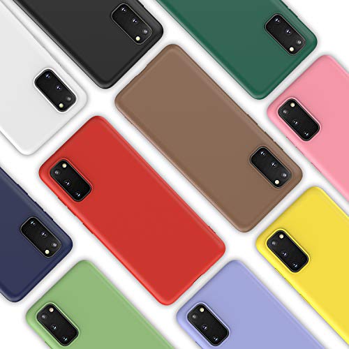 ivoler 10 x Funda para Samsung Galaxy S20 / S20 5G, Ultra Fina Carcasa Silicona TPU Protector Flexible Funda (Negro, Blanco, Azul, Verde, Verde Oscuro, Rosa, Rojo, Amarillo, Marrón, Púrpura)