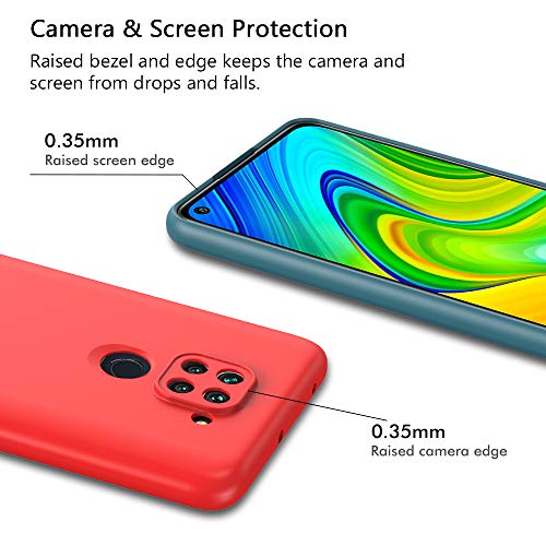 ivoler 10 x Funda para Xiaomi Redmi Note 9, Ultra Fina Carcasa Silicona TPU Protector Flexible Funda (Negro, Gris, Azul Oscuro, Azul Cielo, Azul, Verde, Rosa, Rojo, Amarillo, Marrón)