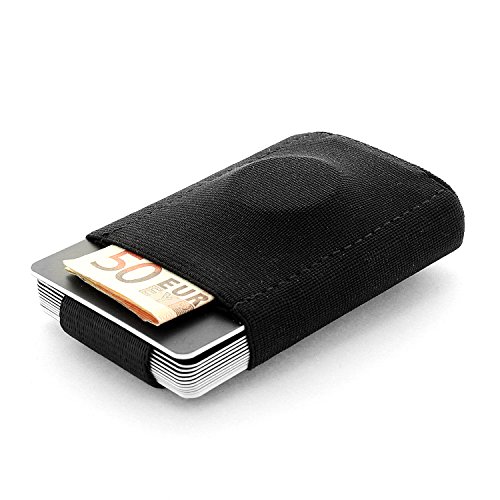 JAIMIE JACOBS Cartera Hombre Nano Boy Cartera Minimalista Slim Wallet Cartera Clip Cartera Pequeña Tarjetera fina Pinza para Billetes Billetero para Hombres (Negro)