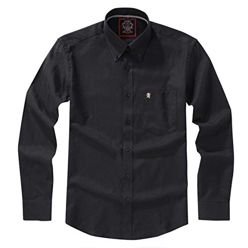 Janeo Men's Shirts - Camisa Formal - para Hombre Negro Negro Azabache 64