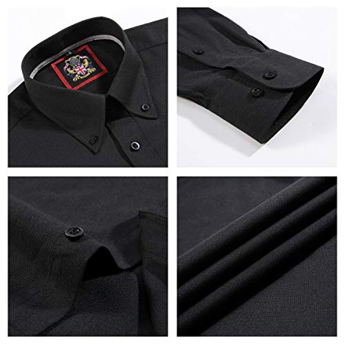 Janeo Men's Shirts - Camisa Formal - para Hombre Negro Negro Azabache 64