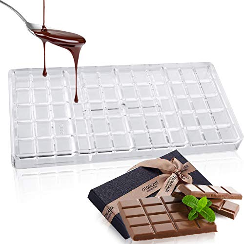 Janolia Moldes para Ladrillos de Chocolate, de Policarbonato Transparente para Hacer Chocolate, Moldes Duros para Caramelos, Chocolate y Dulces