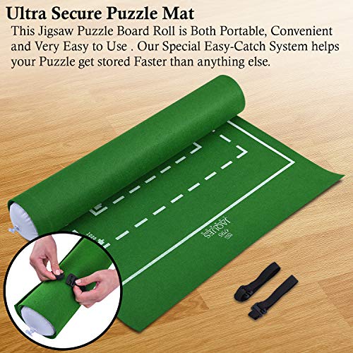 Jaques of London Puzzle Inflable Roll Upto 1500 Pcs - Tapete Puzzle con Paño Plegable - Rompecabezas Rompecabezas Roll Up con Material de Baize de Cierre Fácil ...