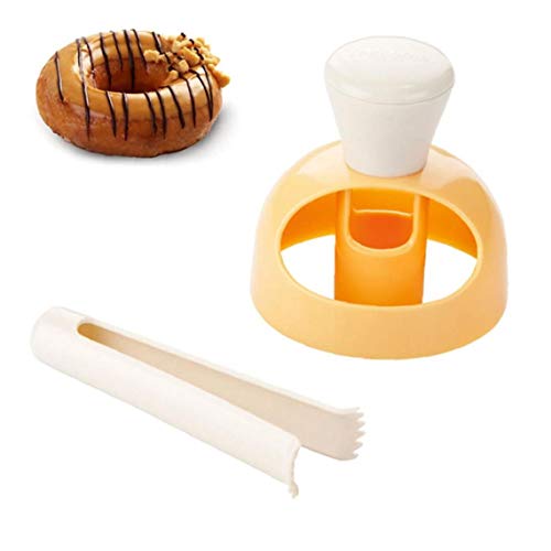 JBNS El Moho 1pc Rosquilla con Sumergir Alicates Bricolaje Dona Cortador De La Galleta del Molde Sello Postres Cortador Donut Molde del Fabricante De La Herramienta Hornada De La Cocina