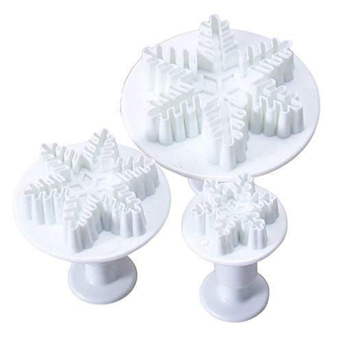 Jeffyo 3 Stã ¼ Ck Copo de Nieve Lares Terrassen con impresión Sello mazapán Fondant Tartas Decoración para Tartas Pasteles Hornear