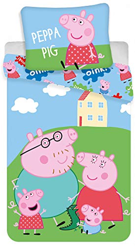 Jerry Fabrics Peppa Pig - Juego de sábanas (140 × 200 cm 70 × 90 cm)