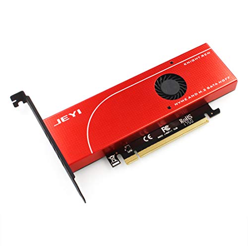 JEYI KNIGHT Power-Fail Protection PCIE3.0 NVME adaptador x16 velocidad completa M.2 dd en tarjeta disipador de calor oblea ventilador de refrigeración SSD