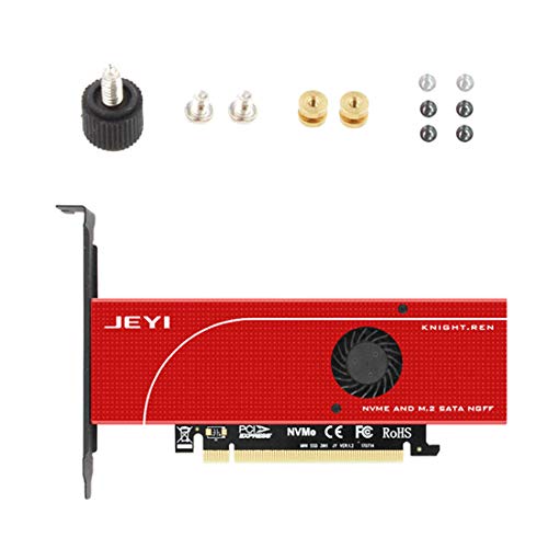 JEYI KNIGHT Power-Fail Protection PCIE3.0 NVME adaptador x16 velocidad completa M.2 dd en tarjeta disipador de calor oblea ventilador de refrigeración SSD