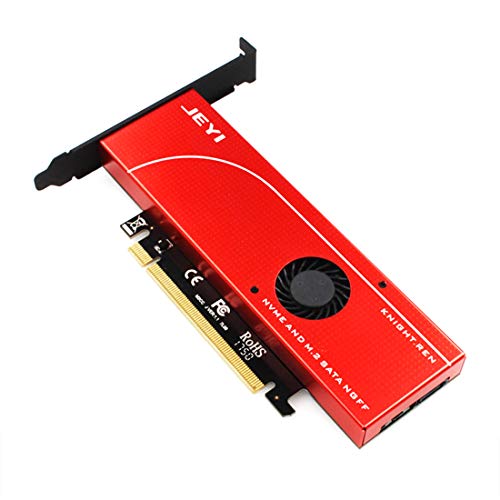 JEYI KNIGHT Power-Fail Protection PCIE3.0 NVME adaptador x16 velocidad completa M.2 dd en tarjeta disipador de calor oblea ventilador de refrigeración SSD