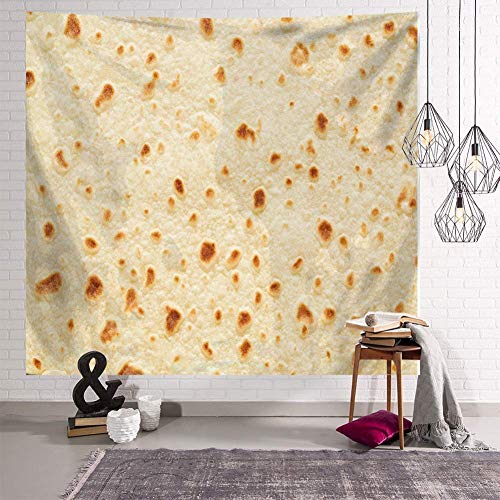 jhsms Tapiz de Burrito Tortilla, Manta de Pared con decoración de Comida étnica Mexicana, Novedad Creativa, Tela para Colgar, Varios Patrones, decoración, Toalla de Playa, Funda de Almohada-c 150x