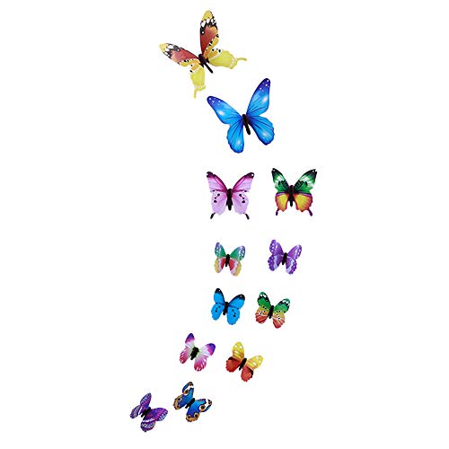 JiaMeng Decoraci¨®n del hogar, 12pcs Luminous Butterfly Design Decal Art Wall Stickers Room Magnetic Home Decor