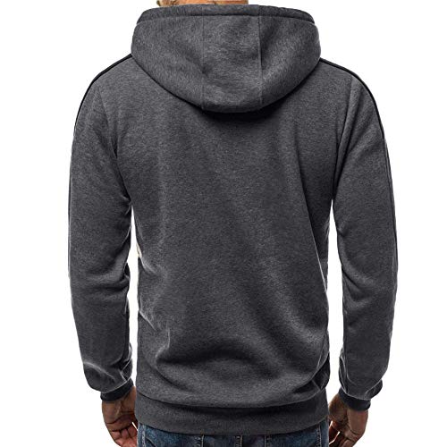 JiaMeng Hoodie Colorido Jersey gráfico Sudadera con Capucha de Manga Larga de Camuflaje Sudadera con Capucha de Camiseta de Salida Superior para Hombres (Gris,2XL)