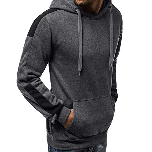 JiaMeng Hoodie Colorido Jersey gráfico Sudadera con Capucha de Manga Larga de Camuflaje Sudadera con Capucha de Camiseta de Salida Superior para Hombres (Gris,2XL)