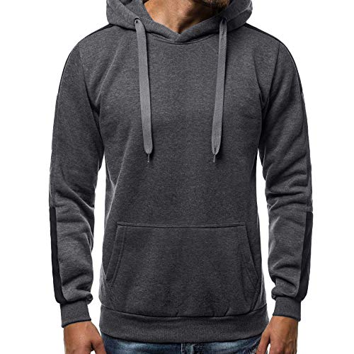 JiaMeng Hoodie Colorido Jersey gráfico Sudadera con Capucha de Manga Larga de Camuflaje Sudadera con Capucha de Camiseta de Salida Superior para Hombres (Gris,2XL)