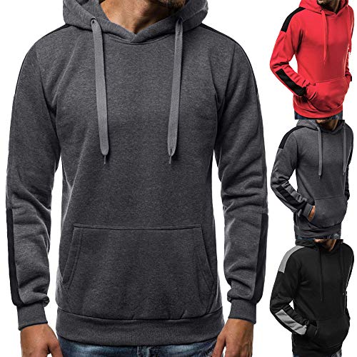 JiaMeng Hoodie Colorido Jersey gráfico Sudadera con Capucha de Manga Larga de Camuflaje Sudadera con Capucha de Camiseta de Salida Superior para Hombres (Gris,2XL)