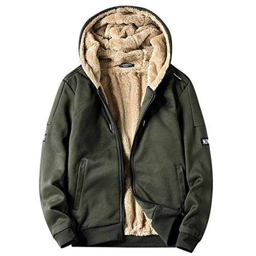 JiaMeng-ZI Ropa de Moda Color SóLido Pelusa Cálido y Cómodo Sudaderas con Capucha Espesar Fabric Otoño Invierno Hoodie Abrigo de Manga Larga Casual Sweatshirts Chaqueta Jacket