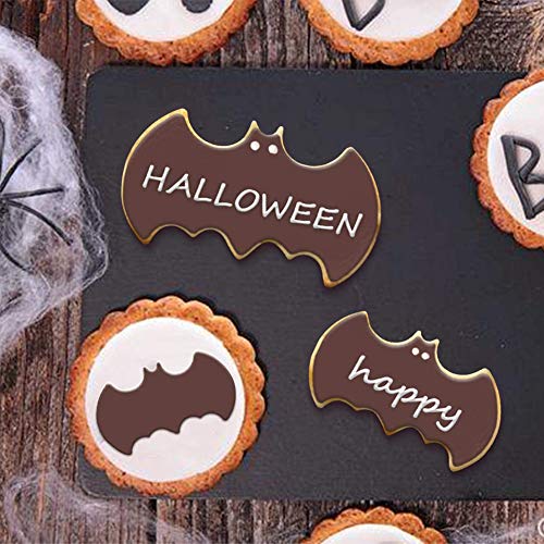 JIASHA Moldes de Galletas, Juego de cortadores de Galletas de Halloween de 11 Piezas,Calabaza, Escoba,Luna,murciélago,Gato,máscara,lápida, Fantasma,para Fiestas temáticas de Halloween