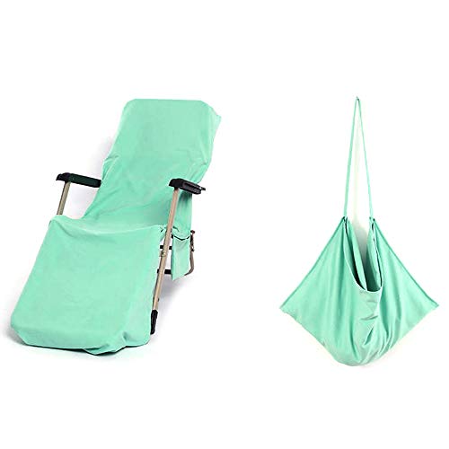 JIESD-Z - Funda para toalla de piscina, toallas de almacenamiento con bolsillos para tumbona, tumbona, silla de vacaciones, piscina, hotel, playa, exteriores, chaise, verde claro