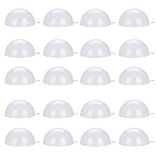 Jingyi Bola de plástico Transparente, 20 Piezas de Bola de plástico Transparente rellenables Adornos de decoración navideña de Boda, Bola de plástico vacía llenable(8CM)