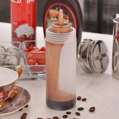 JJOnlineStore - 6 pzas Botella Exprimible de Plástico Transparente Dispensador de Condimentos Ketchup Mostaza Chili Mayonesa Salsa Vinagre Tapa de Botella en Rosca y Tapa (12 Oz / 375ml)