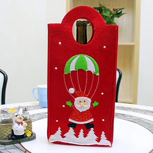 JLYLY Bolsas de Almacenamiento Botella de Navidad Bordado muñeco de Nieve de Santa Verticle Tipo de Vino Bolsa, Color al Azar Entrega de Regalos, tamaño: 31 * 17 * 7cm