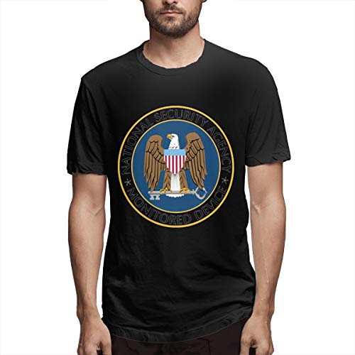 Johnson hop Agencia de Seguridad Nacional Monitored Device Camiseta de Manga Corta para Hombre Camisetas Gym(S,Negro)