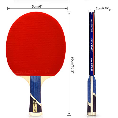 Joy.J Sport - Raqueta de ping-pong profesional con funda, pala TT con goma aprobada por la ITTF, perfecto para intermedios y avanzados, ., Intermedio-Avanzado