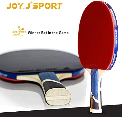 Joy.J Sport - Raqueta de ping-pong profesional con funda, pala TT con goma aprobada por la ITTF, perfecto para intermedios y avanzados, ., Intermedio-Avanzado