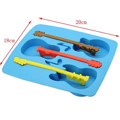 joyliveCY Molde de Silicona para Hacer Cubitos de Hielo, Suave, para Bombones de Chocolate, Pasteles, Fiestas, Guitarra, Utensilios de Cocina, moldes de repostería