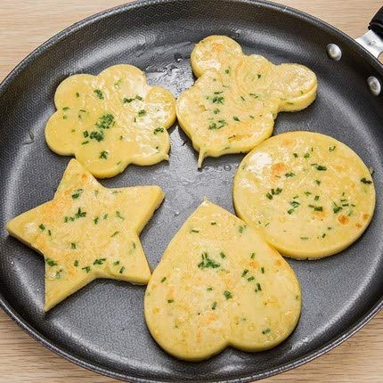 Juego de 10 anillos de cocina antiadherentes de huevo frito para panqueques y galletas, molde de acero inoxidable