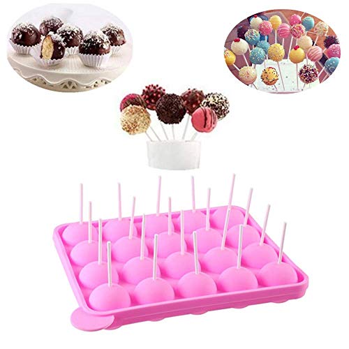 Juego de 20 moldes de silicona para tartas y 220 palitos y 220 palitos de chocolate, moldes de caramelo duro para magdalenas, moldes para repostería, cacerolas para fiesta de baby shower