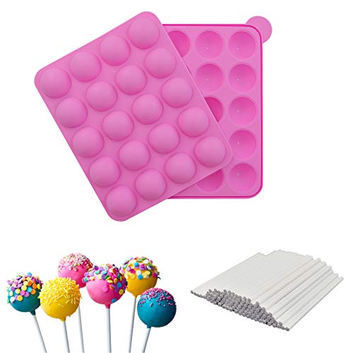 Juego de 20 moldes de silicona para tartas y 220 palitos y 220 palitos de chocolate, moldes de caramelo duro para magdalenas, moldes para repostería, cacerolas para fiesta de baby shower