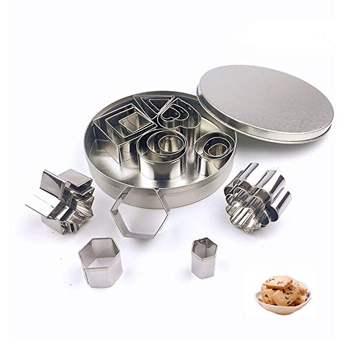 Juego de 24 moldes de acero inoxidable de metal para cocina y niños DIY cortador de galletas para hornear Halloween Navidad