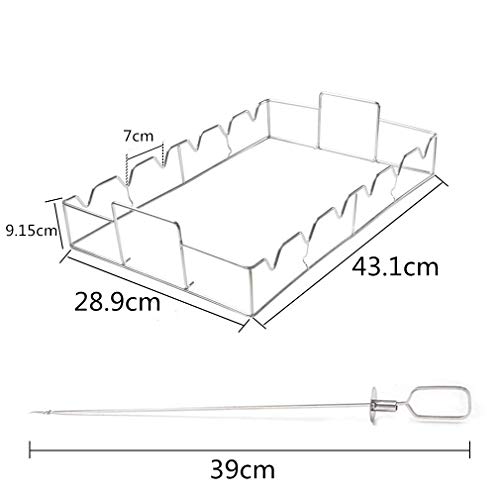 Juego de Accesorios para Asar a la Parrilla Onlyfire FPA-5104 - Juego de brochetas para Asar Shish Kebab, Costilla, Rejilla para Asar el Pollo con Cerveza, termómetro para Barbacoa 2X