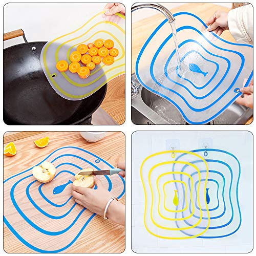 Juego de cuchillos de cocina de 10 paquetes, cuchillos de cocina YuCool con tablas de cortar para niños y adultos -Multi colores