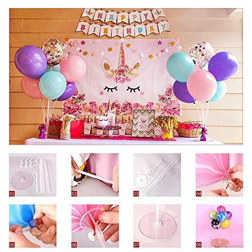 Juego de Soporte Palos de Globos, Clear Balloon Stand Kit | Mesa Soporte de Escritorio Globo Decoración para Fiesta de cumpleaños Boda Fiesta Evento (2)