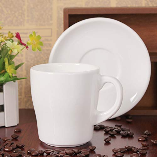 Juego de tazas de café expreso con platillos, tazas de café de porcelana, cerámica, blanco, para té de capuchino con leche, cacao