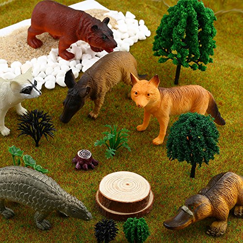 Juguete de animales de Zoo World, juego de 25 piezas de animales de la selva realistas (10 cm), plástico, para niños y niñas Gran idea de regalo o recuerdo de fiesta para niños