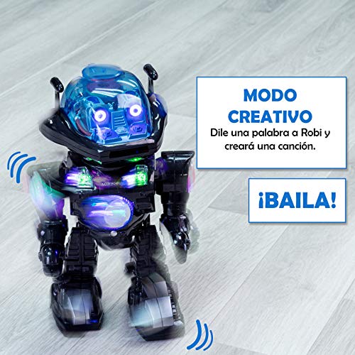 Juguetrónica-Robot Robi para niños con control por voz y capaz de lanzar discos, colores surtidos JUG0178