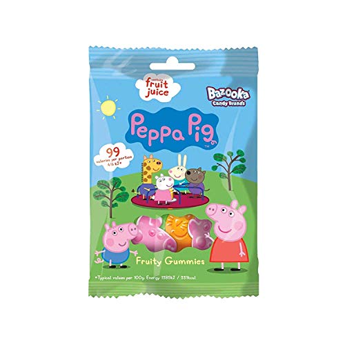 JuniorToys Peppa Pig Set de Regalo con Fiambrera Caja Almuerzo y 3 Bolsas Gomas de Frutas Peppa Wutz