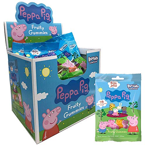 JuniorToys Peppa Pig Set de Regalo con Fiambrera Caja Almuerzo y 3 Bolsas Gomas de Frutas Peppa Wutz