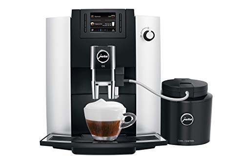 JURA E6 Platina Independiente Máquina espresso Negro, Platino 1,9 L 16 tazas Totalmente automática - Cafetera (Independiente, Máquina espresso, 1,9 L, Molinillo integrado, 1450 W, Negro, Platino)