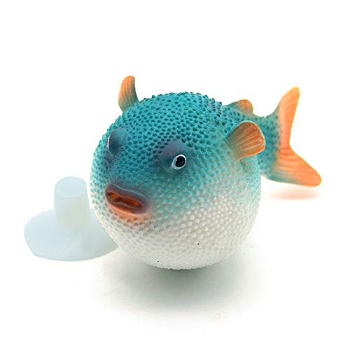 Jushi Artificial pez Globo Blue Fish Tank Decoración de Silicona Puffer Artificial Luminoso Simulación Pescados del soplador