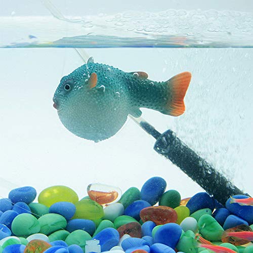 Jushi Artificial pez Globo Blue Fish Tank Decoración de Silicona Puffer Artificial Luminoso Simulación Pescados del soplador