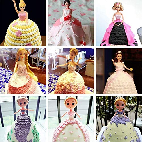 Justdolife 8 '' Molde De Pastel Semicírculo Decorativo Princesa Muñeca Vestido Pastel Pan Hornear Pan